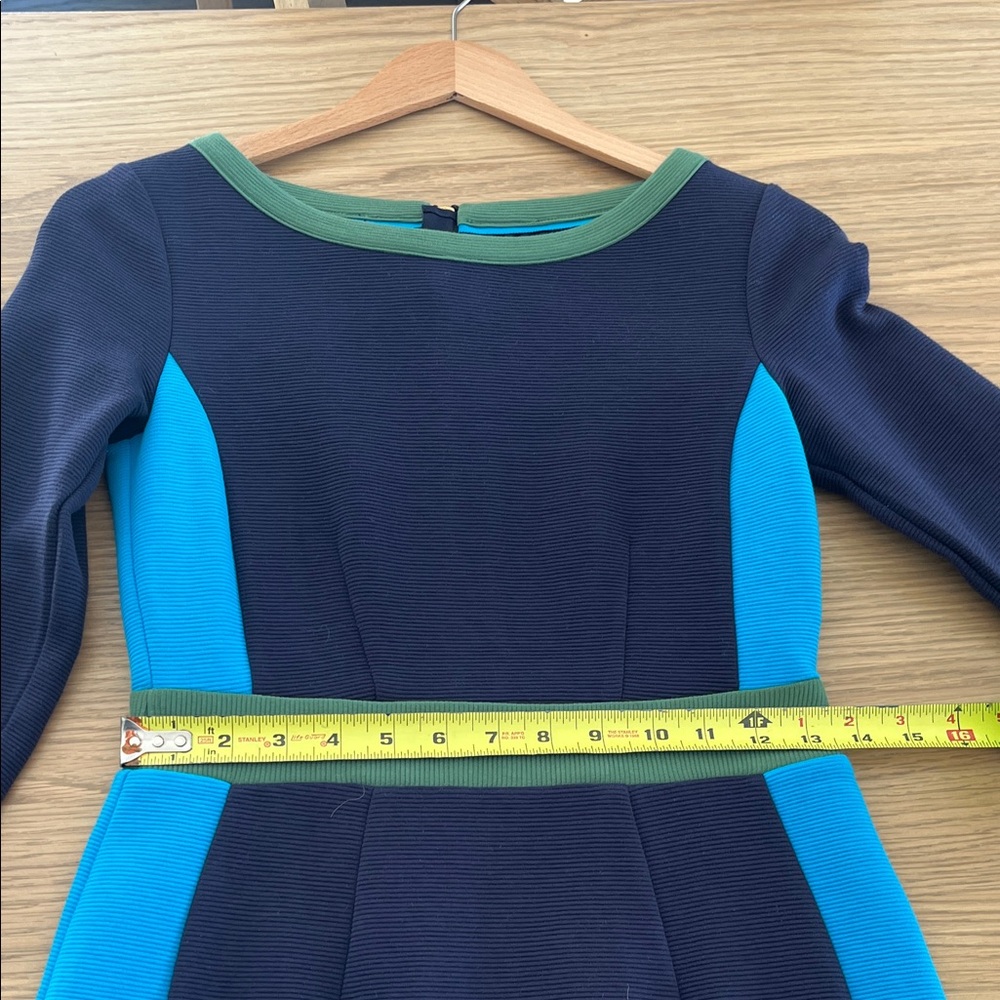 Boden Navy and Teal Long Sleeve Dress - Picture 5 of 8